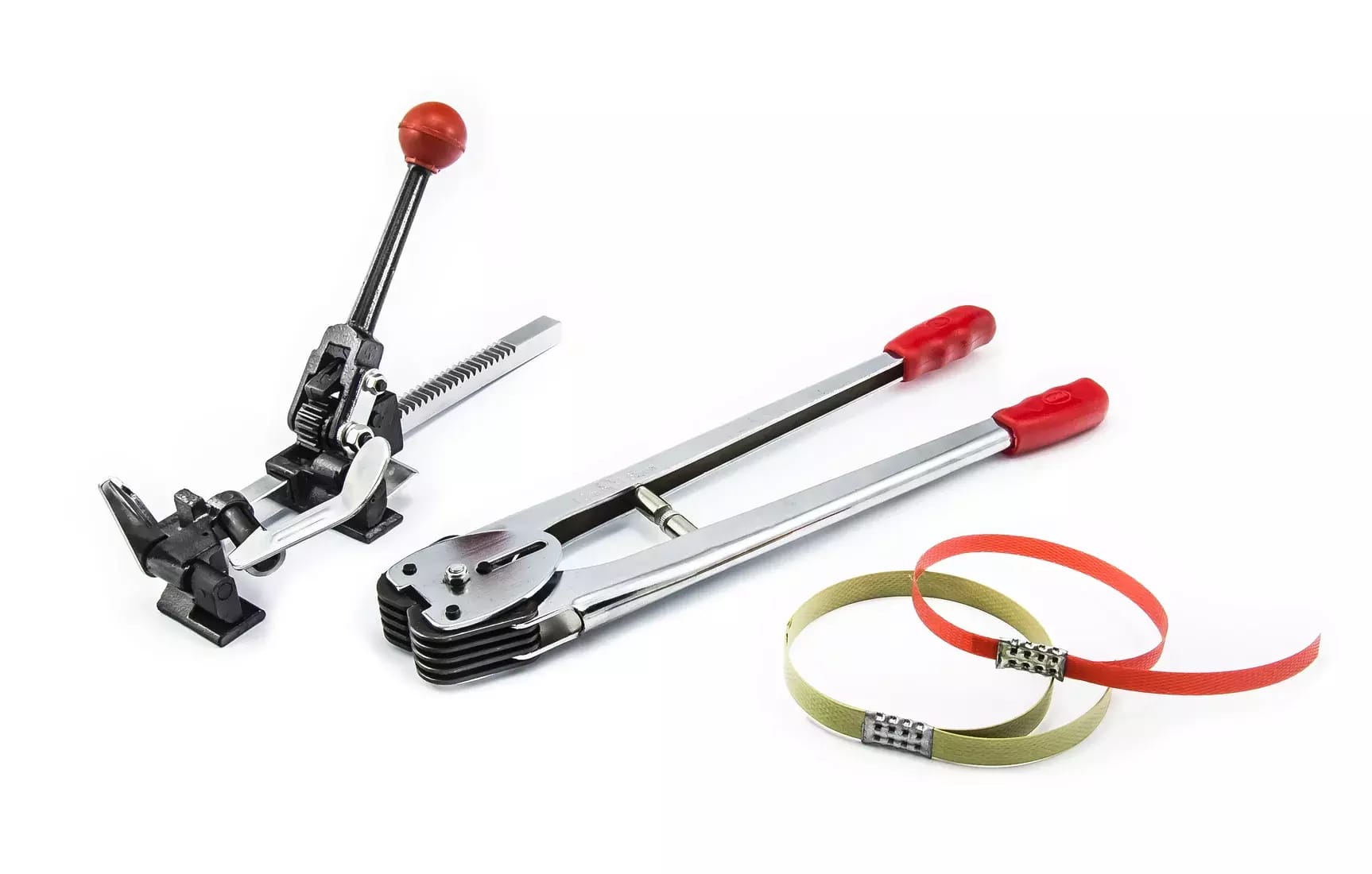 Handspanner für PP-, PES-, PET-Bänder 12-16mm und Crimpzange im Set