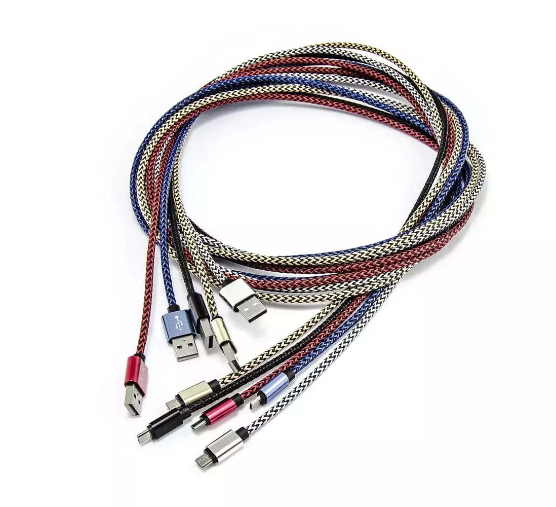 Kabel micro USB - USB 2.0, Aluminium, geflochten, verschiedene Farben, 2m – 2