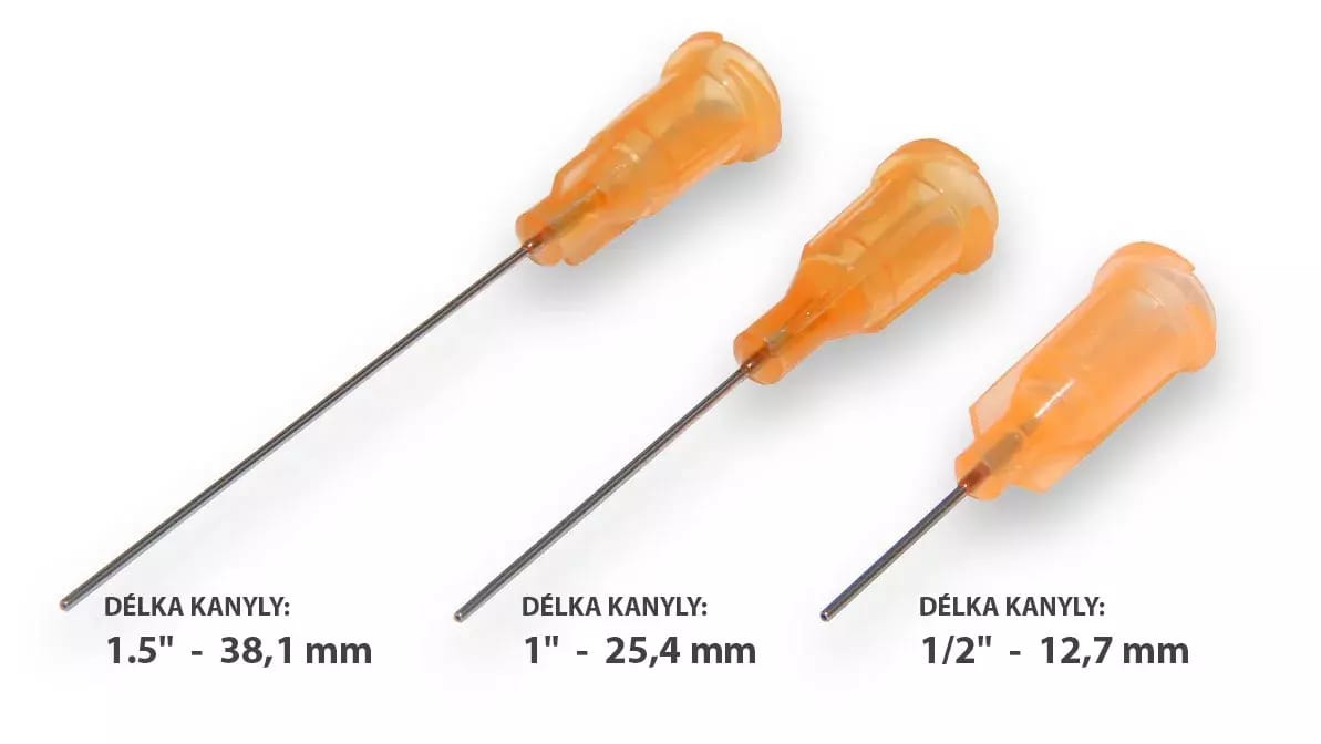 Geklebte Dosiernadeln mit Edelstahlkanüle 12,7mm orange-gelb 15G 1St – 2