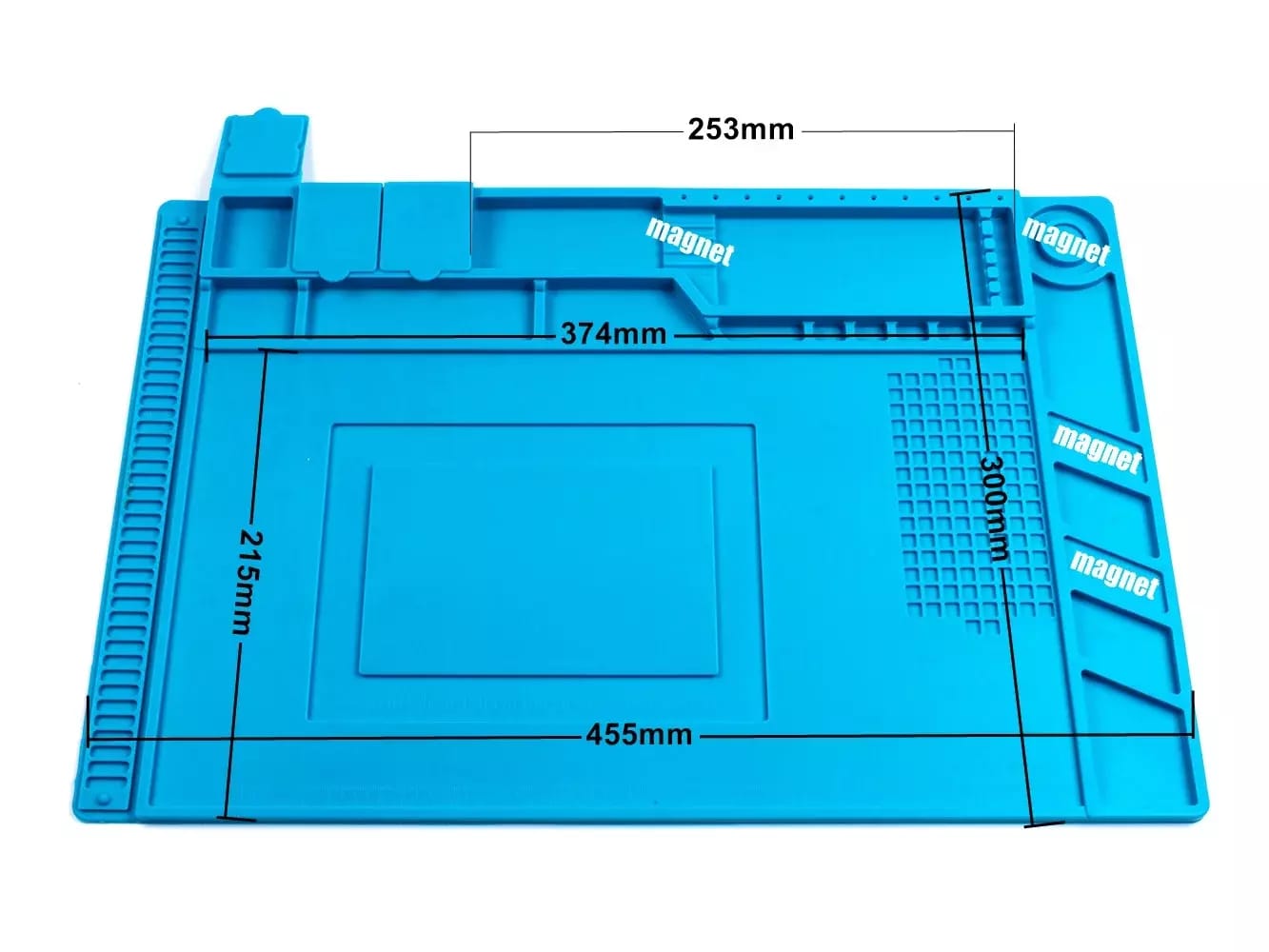 Große Silikonunterlage 455x300mm mit Organizer für Service und Reparatur von Handys, Tablets – 2