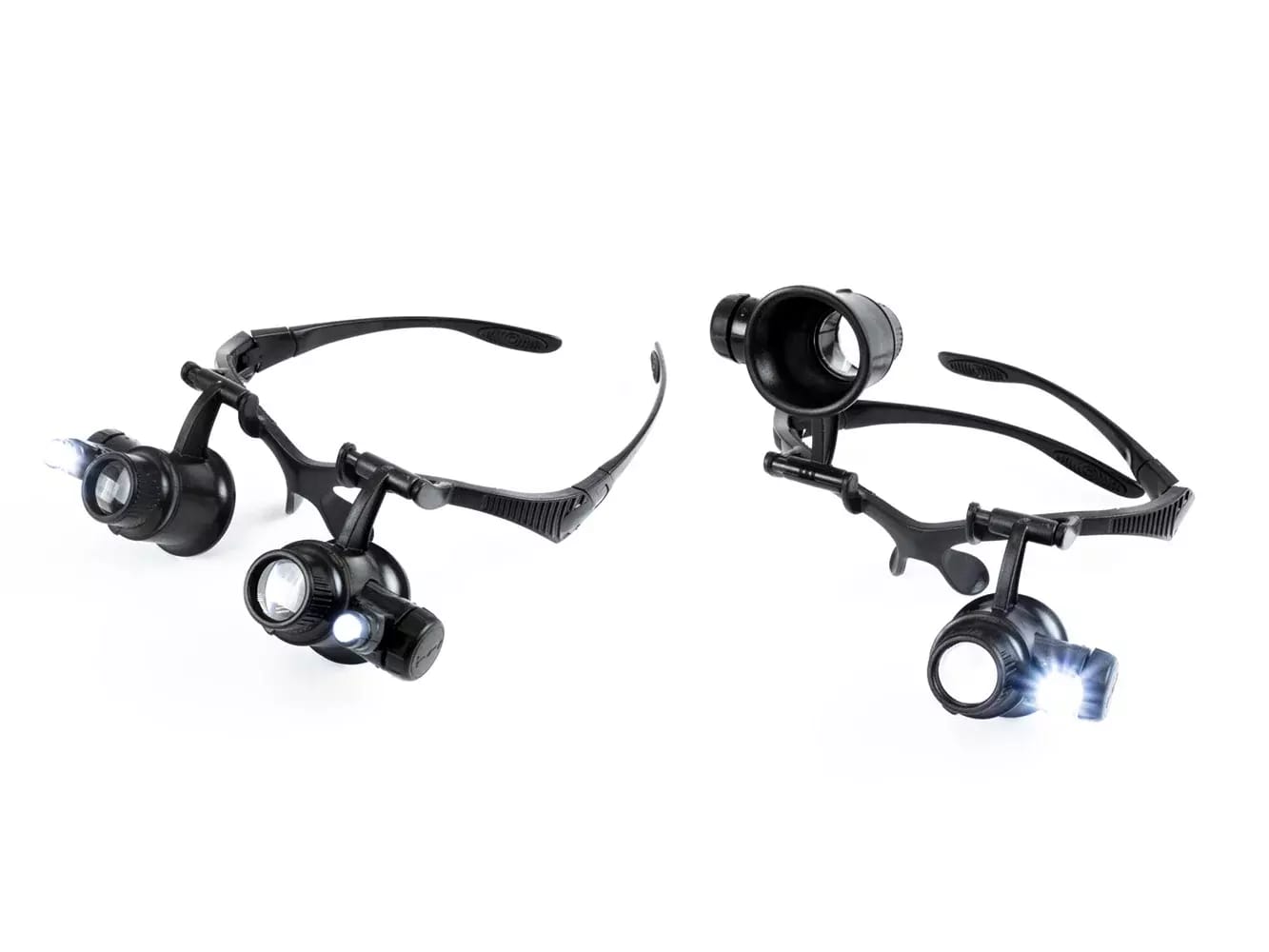 Lupenbrille mit LED-Beleuchtung und austauschbaren Linsen und 2,5X - 25X – 2