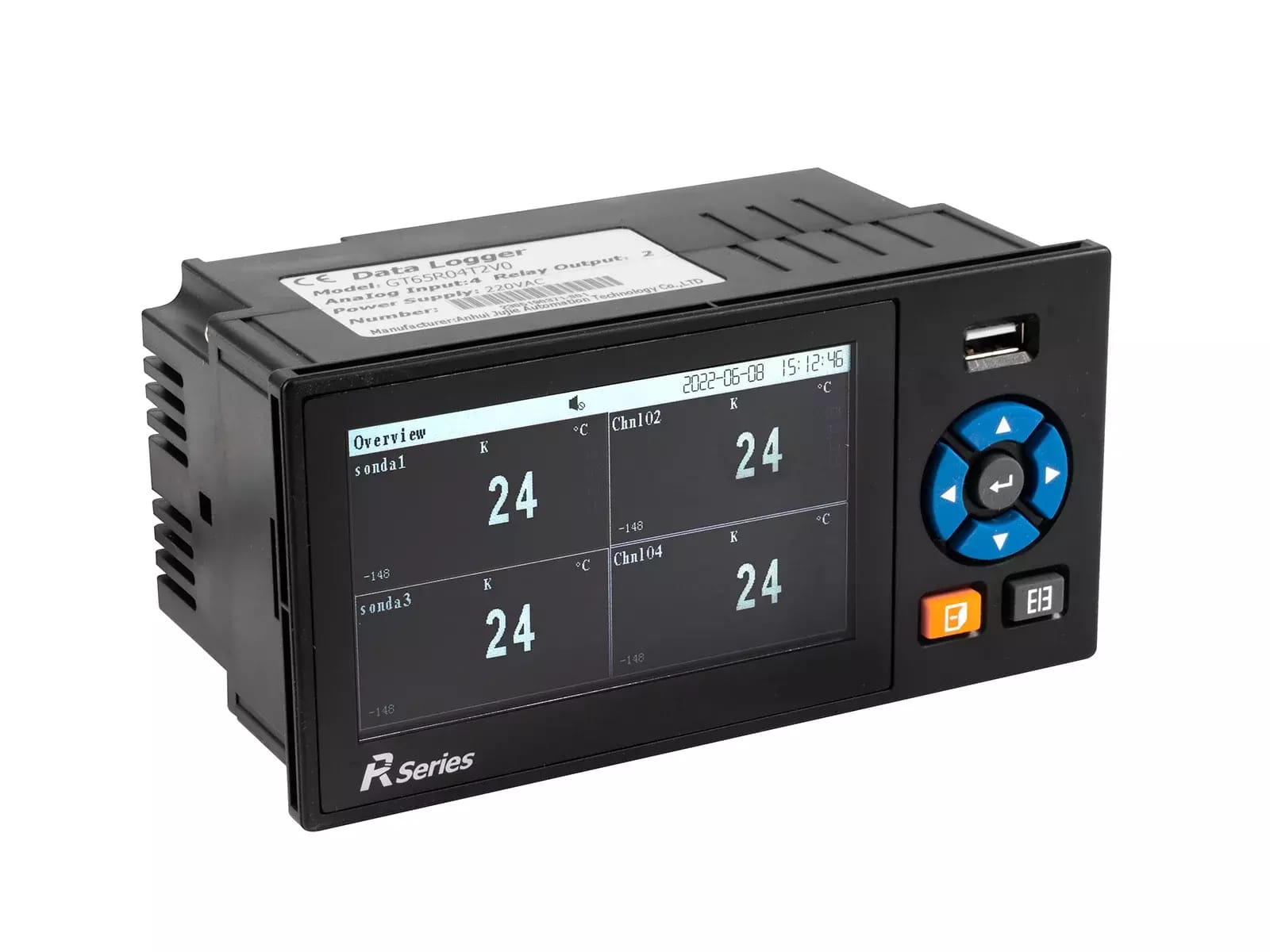 Digitaler Datenlogger / Schreiber GT65R04 - 4 Eingänge, USB