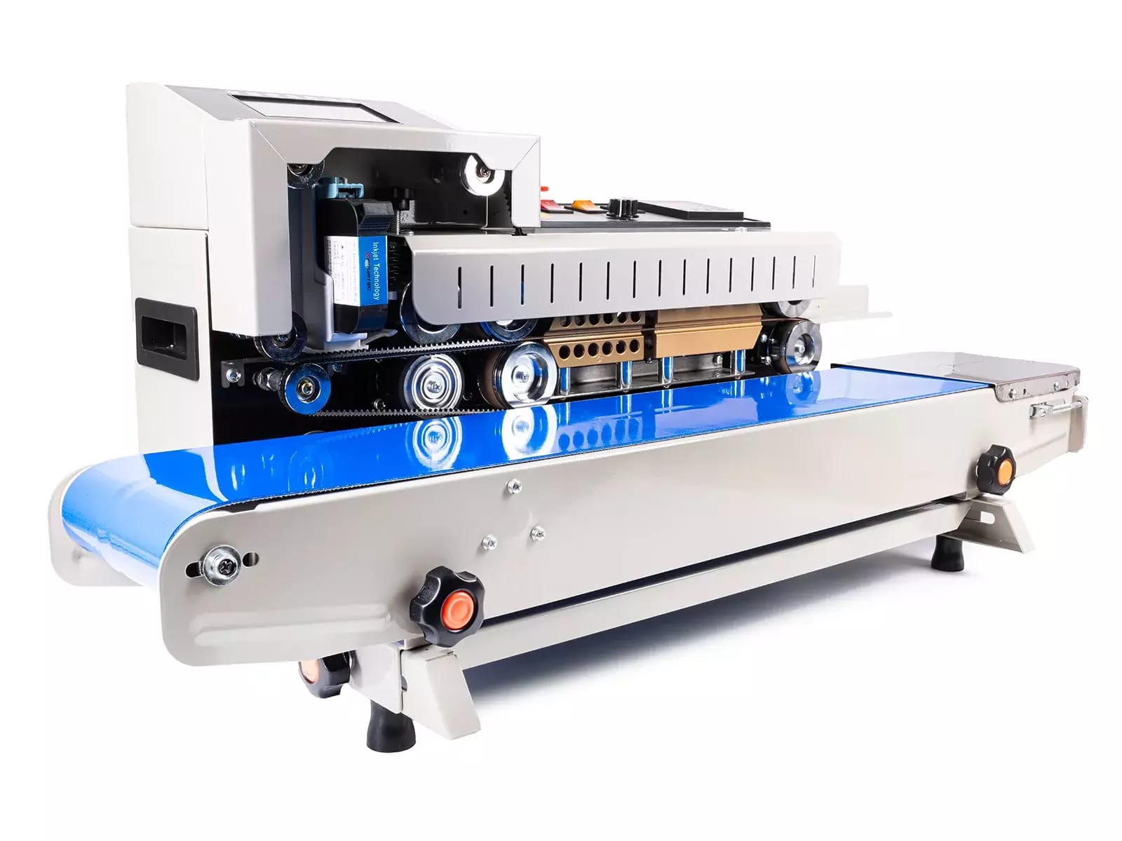 Kontinuierliche Folienschweißmaschine mit Transportband und Digitaldrucker FR-1600 – 2
