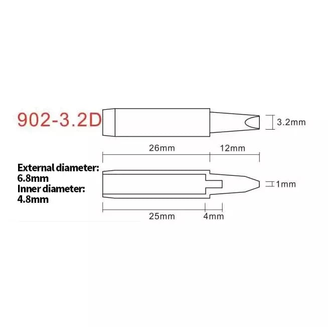902 Serie 3.2D Lötspitze für YIHUA Stationen – 2