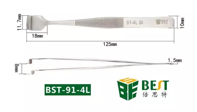 Edelstahlpinzette für Platten und Scheiben BEST BST-91-4L – 2